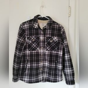 Plaid Super Plush Sherpa Lined Fleece Shirt Jacket